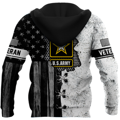 Veteran US Army in my heart 3D shirts for men and women BW Proud Military