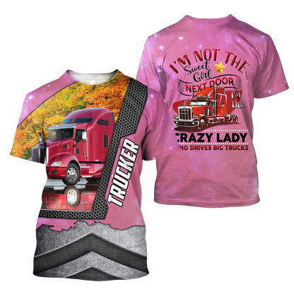 All Over Printed Trucker Lady Hoodie DD09212002-MEI