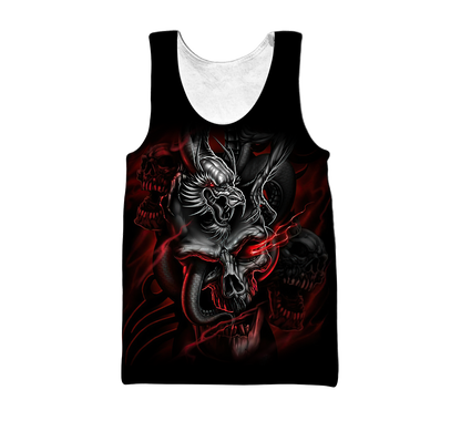 Amazing Red Dragon Skull Hoodie For Men And Women MEI