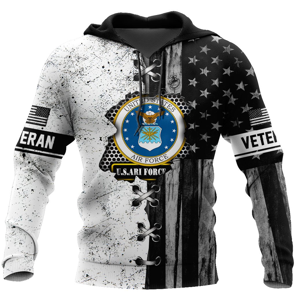 Veteran US Air Force in my heart 3D shirts for men and women BW Proud Military