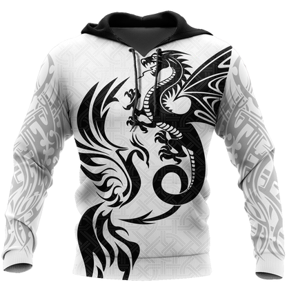 White Dragon And Phoenix 3D Hoodie Shirt For Men And Women