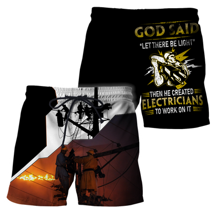 Awesome Electrician Let There Be Light Hoodie For Men MEI