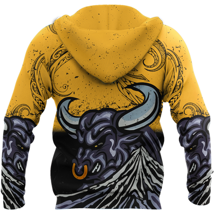 New zealand taranaki maori bull 3d all over printed shirt and short for man and women