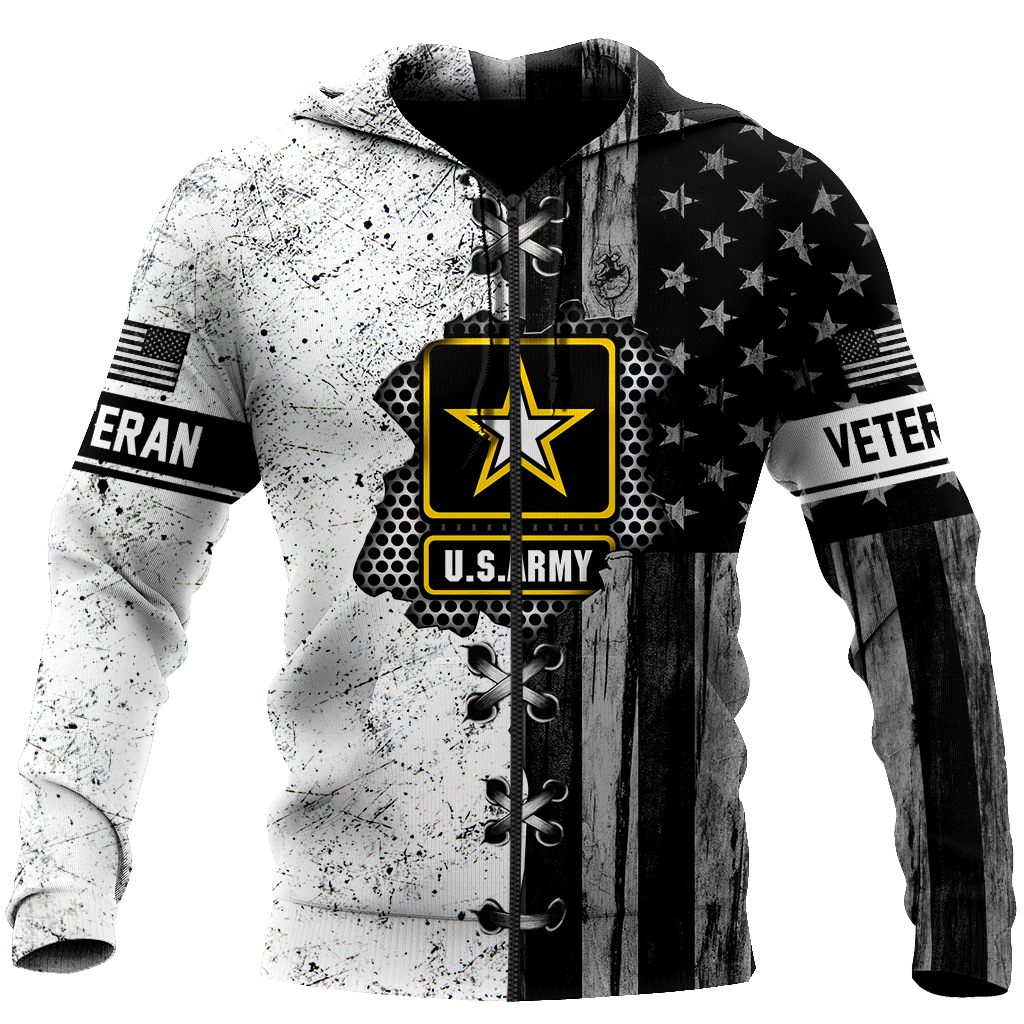Veteran US Army in my heart 3D shirts for men and women BW Proud Military