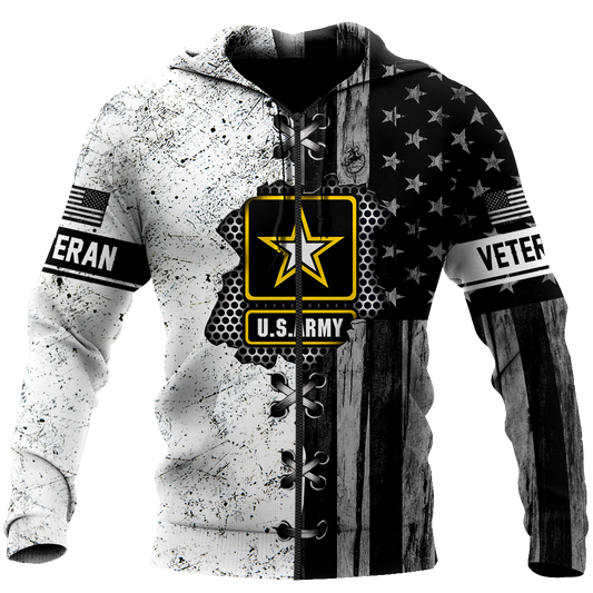 Veteran US Army in my heart 3D shirts for men and women BW Proud Military