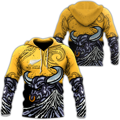 New zealand taranaki maori bull 3d all over printed shirt and short for man and women