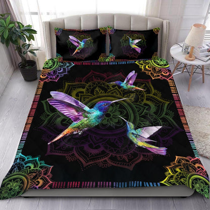 Rainbow Hummingbird Quilt Bedding Set-ML ML030601