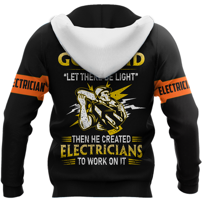 Awesome Electrician Let There Be Light Hoodie For Men MEI