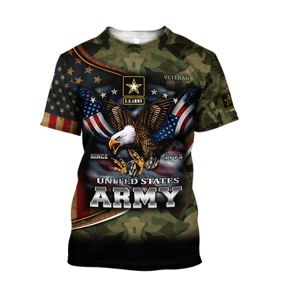US Army Hoodie Since 1775 Eagle With American Flag Wings Proud Military