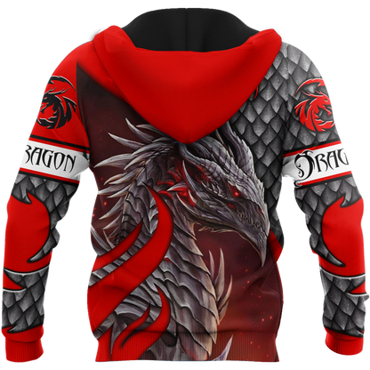 Beautiful Red Dragon Scales Hoodie MEI