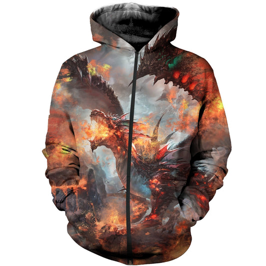 3D All Over Printed Fire Dragon Clothes - Amaze Style™-Apparel