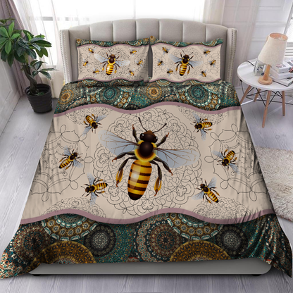 Bee Mandala All Over Printed  Bedding Set MEI