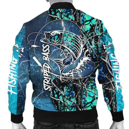 Striped Bass Fishing water camo all over printed shirts for men and women