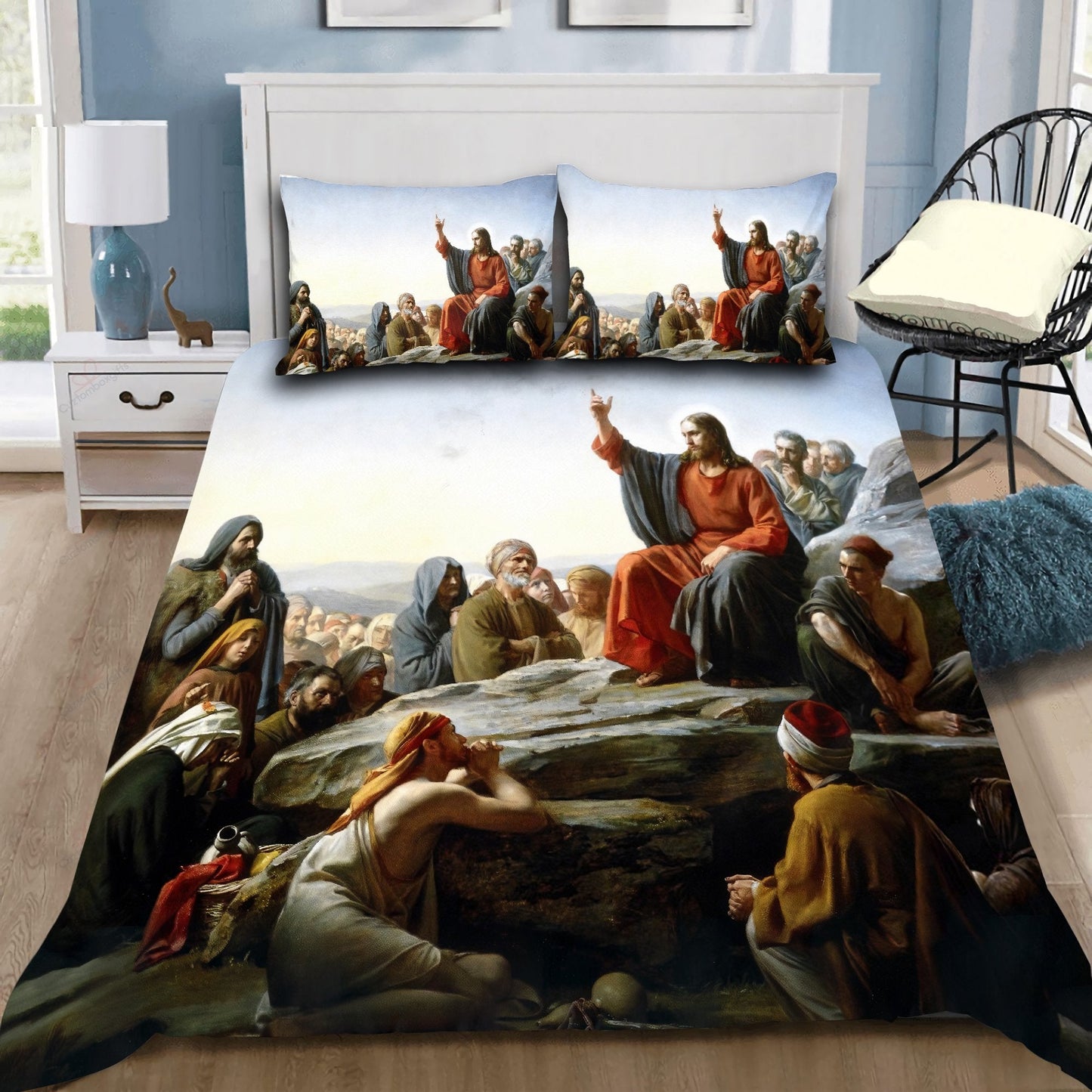 Christian Jesus Sermon on the Mount Bedding Set HV
