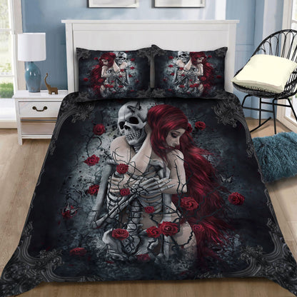 Skull & Roses Bedding Set HAC170602-NM-Bedding Set-NM-Twin-Vibe Cosy™
