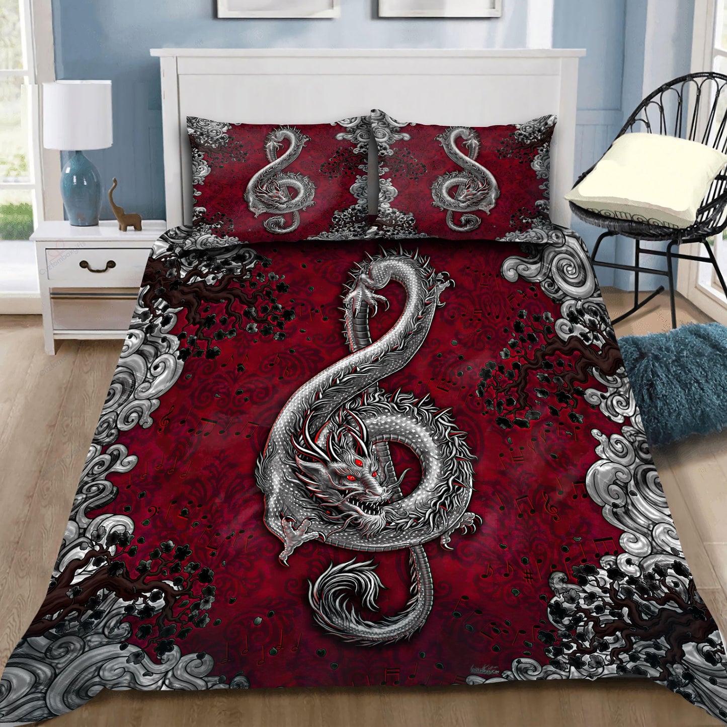 Dragon Music Art Bedding Set HAC160602-NM-Bedding Set-NM-Twin-Vibe Cosy™