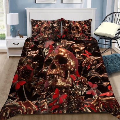Rose & Skull Art Bedding Set HAC070701-NM-Bedding Set-NM-Twin-Vibe Cosy™