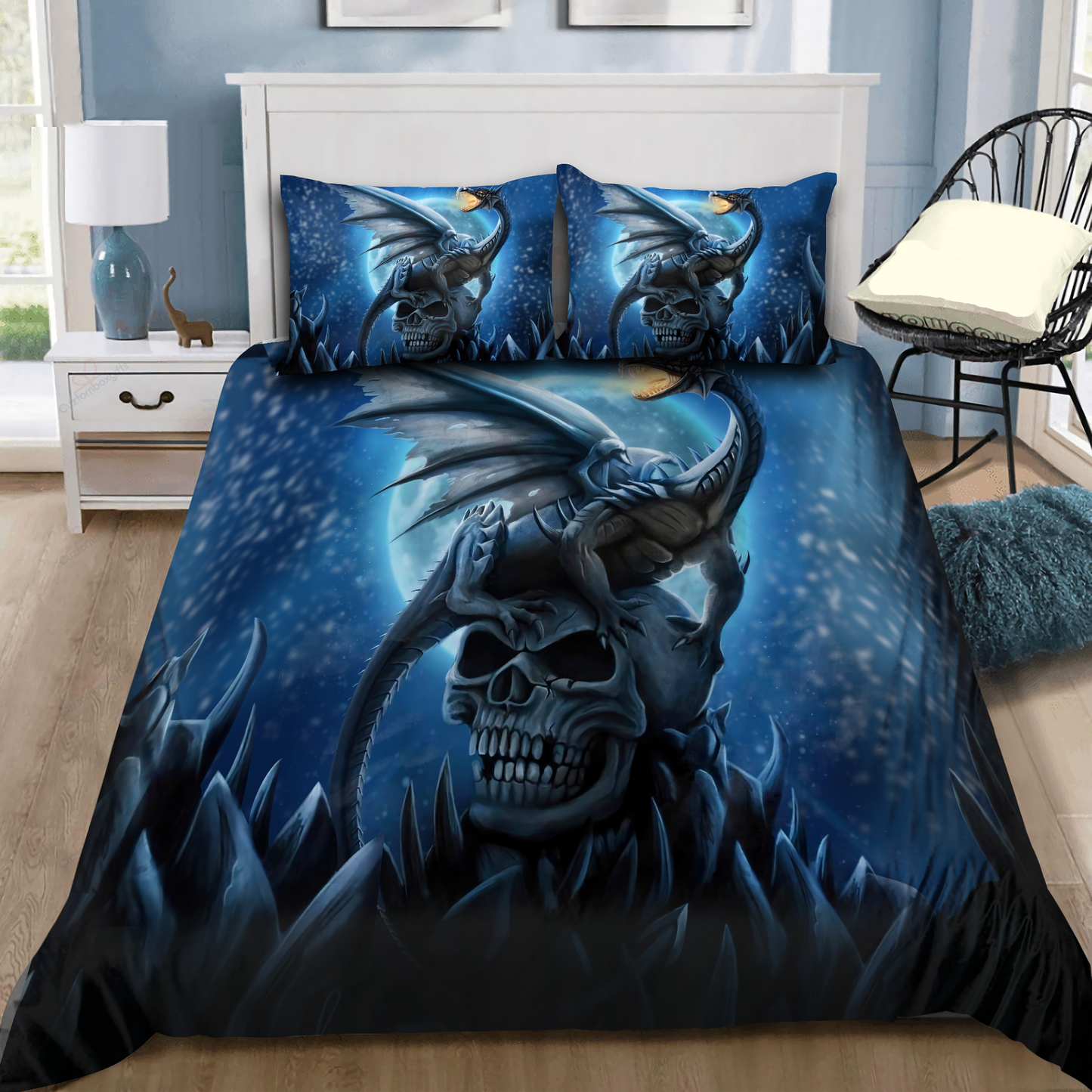 Skull And Dragon Bedding Set JJW17082001
