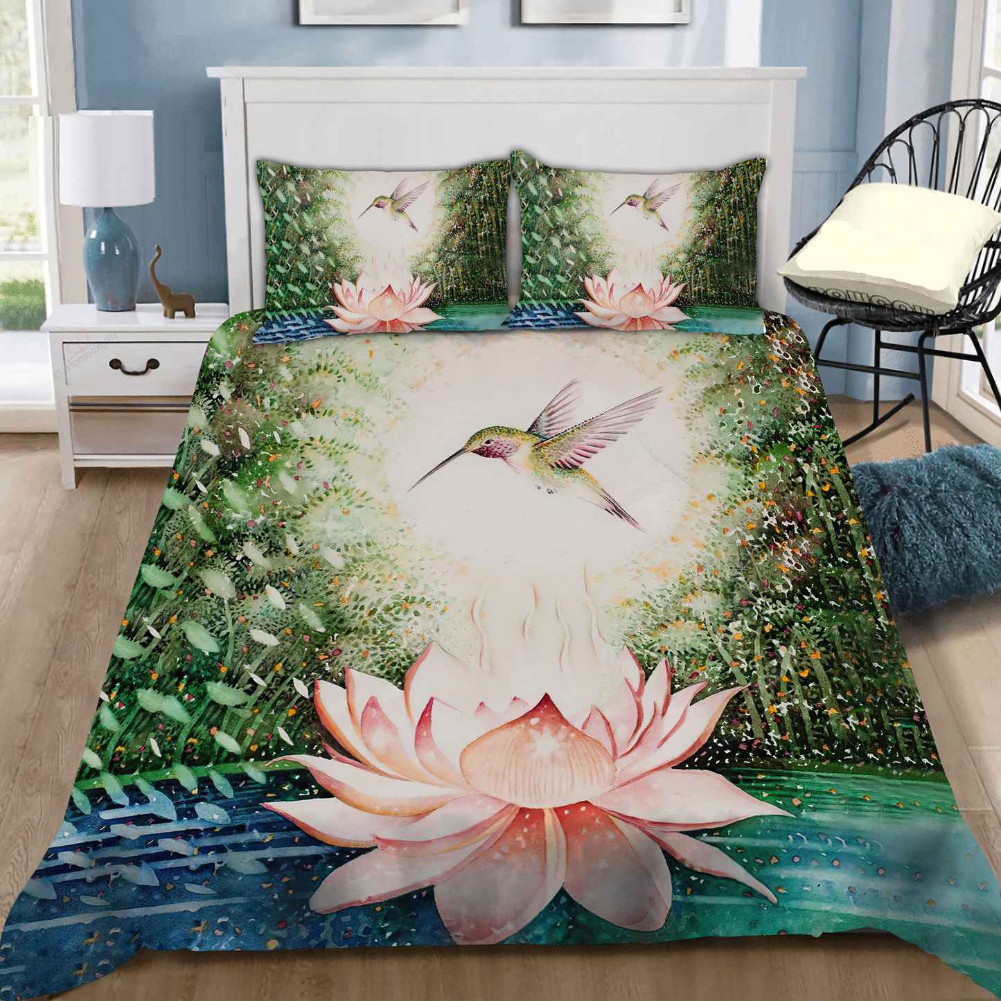 Hummingbird Lotus Bedding Set By ML MH160720