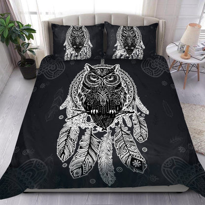 Beautiful Owl Tatoo Feather Bedding Set NTN08202001-MEI