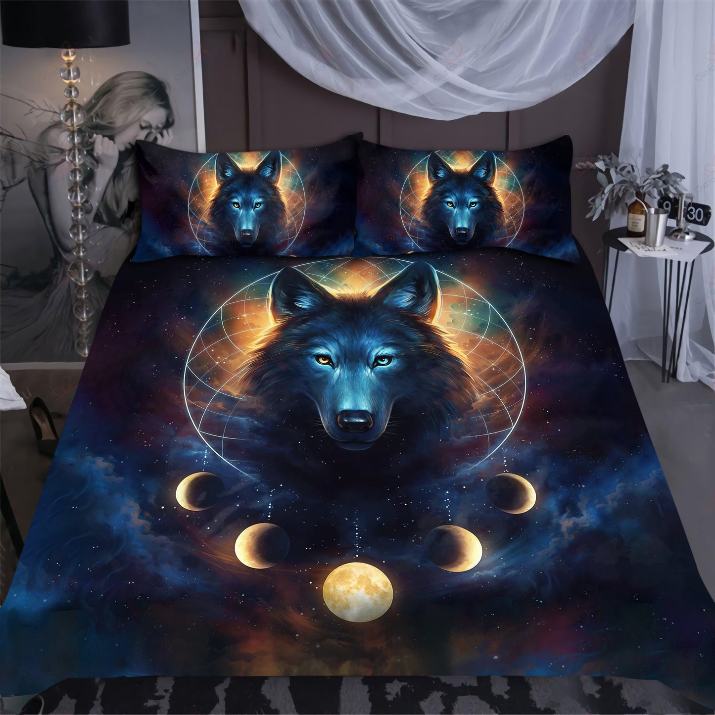 Galaxy Wofl Quilt Bedding Set AM072039-LAM-BEDDING SETS-LAM-Twin-Vibe Cosy™