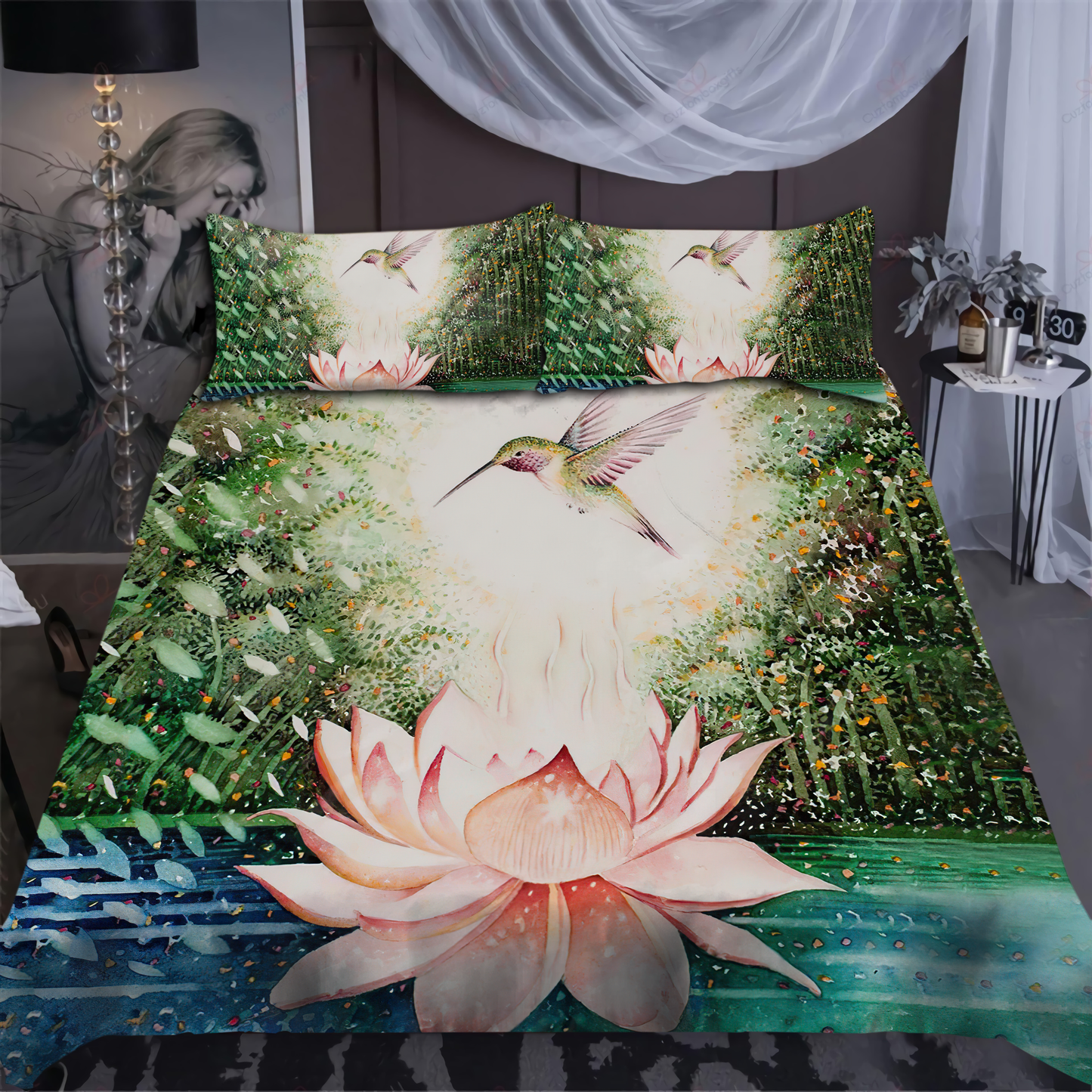 Hummingbird Lotus Bedding Set By ML MH160720