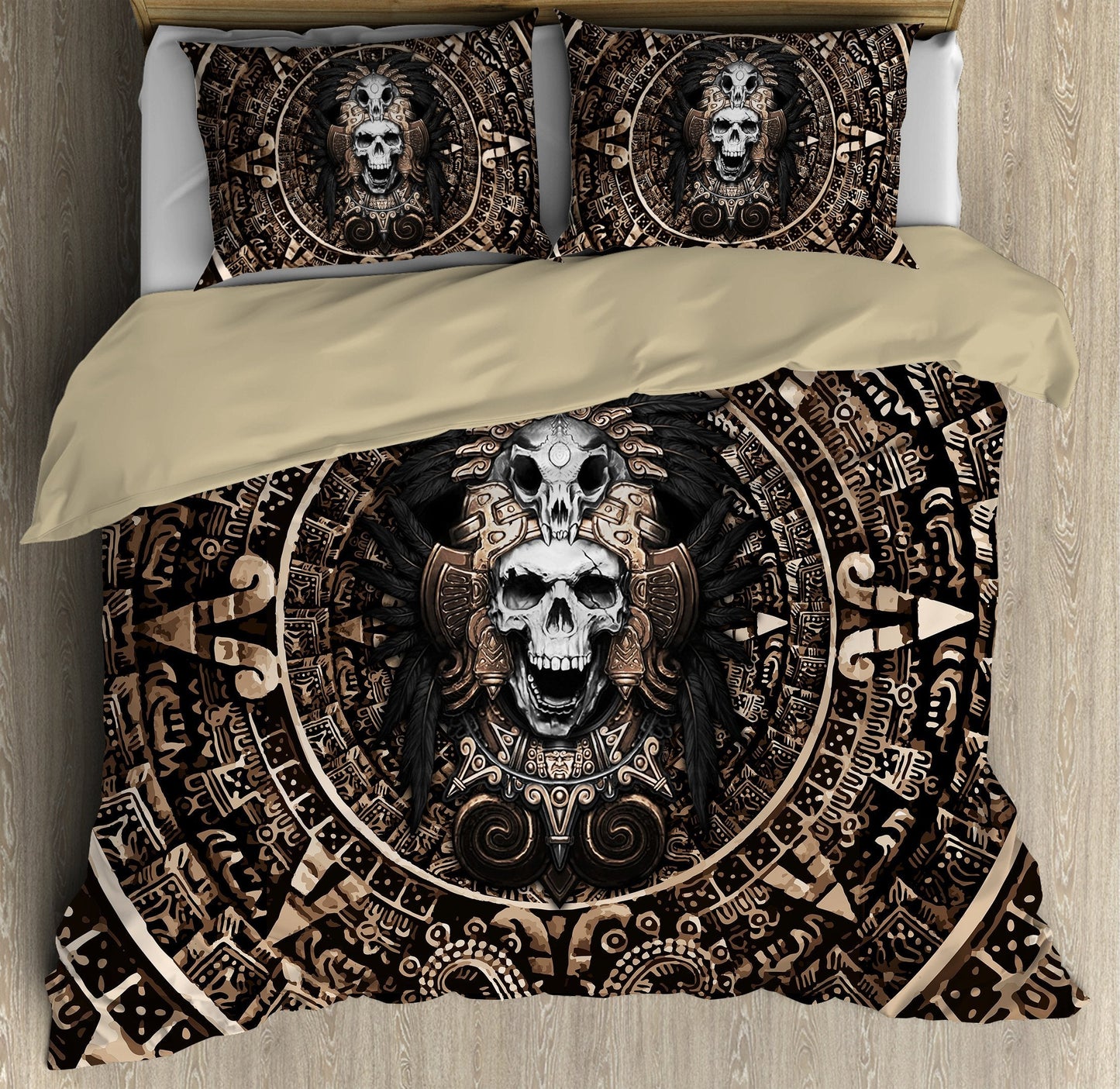 Mexico Aztec Skull Warrior  Bedding Set QB07022005