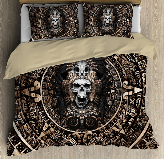 Mexico Aztec Skull Warrior  Bedding Set QB07022005