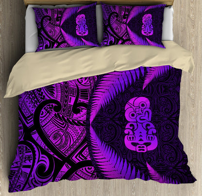 Aotearoa Bedding Set Manaia Silver Fern Purple TR1307202