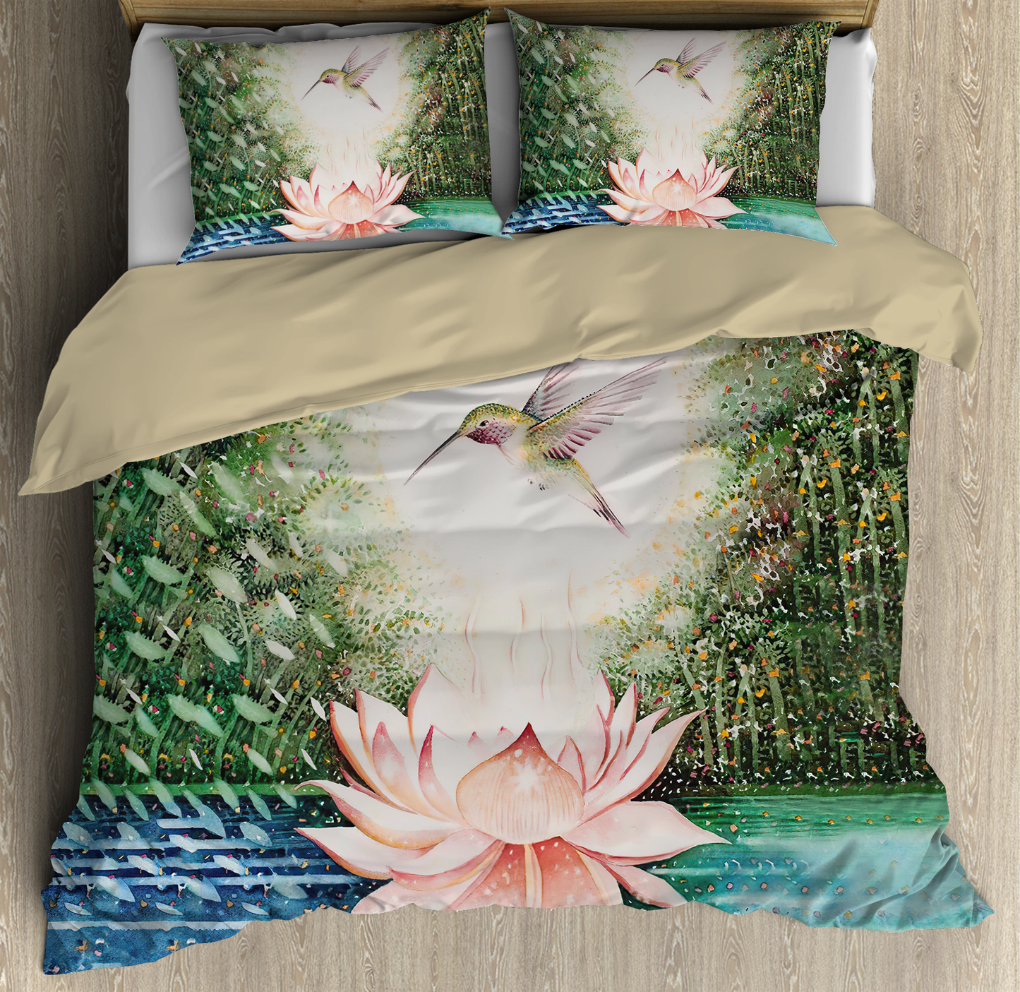 Hummingbird Lotus Bedding Set By ML MH160720