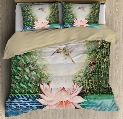 Hummingbird Lotus Bedding Set By ML MH160720