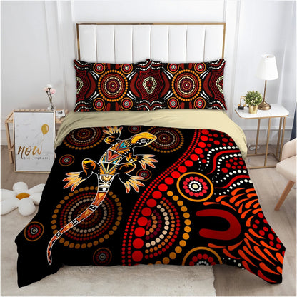 Aboriginal Lizard Sun style Australia Indigenous Painting Art Bedding Set