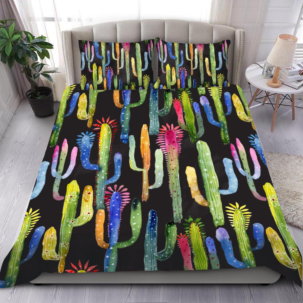 Colorful Cactus Gardening Bedding Set HAC130607-NM-Bedding Set-NM-Twin-Vibe Cosy™