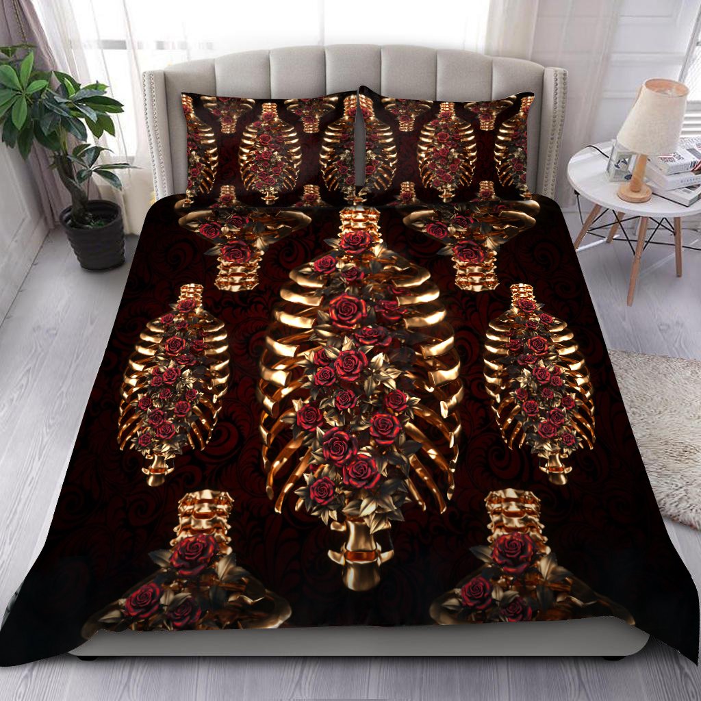 Rose & Skull Art Bedding Set HAC070702-NM-Bedding Set-NM-Twin-Vibe Cosy™