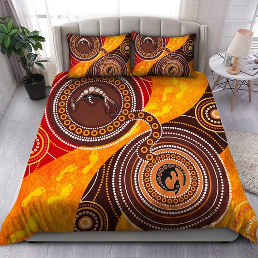 Aboriginal Kangaroo Australia Indigenous Painting Art Bedding Set