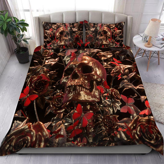 Rose & Skull Art Bedding Set HAC070701-NM-Bedding Set-NM-Twin-Vibe Cosy™