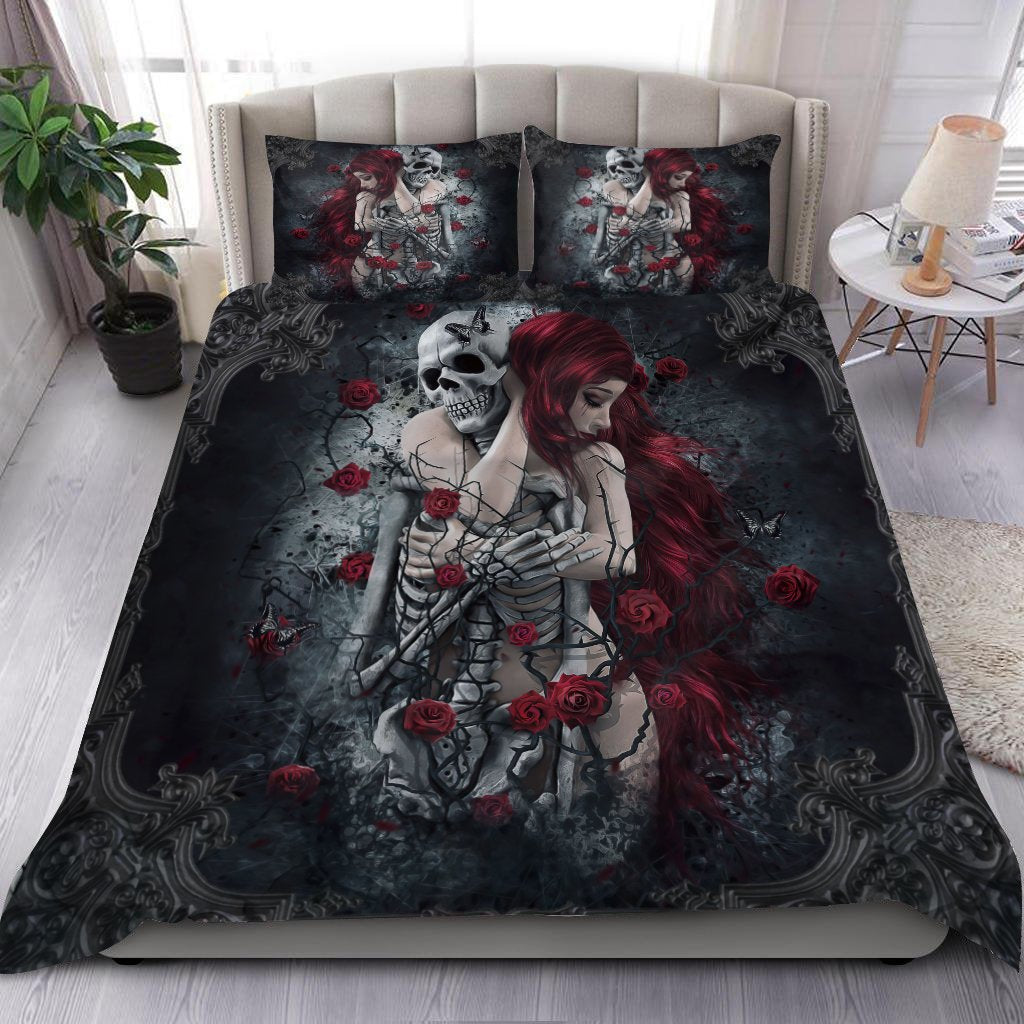 Skull & Roses Bedding Set HAC170602-NM-Bedding Set-NM-Twin-Vibe Cosy™