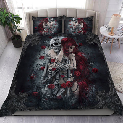Skull & Roses Bedding Set HAC170602-NM-Bedding Set-NM-Twin-Vibe Cosy™