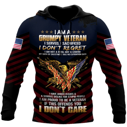I am a Grumpy Veteran 3D all over printed shirts for men and women MH2005201 - Amaze Style™-Apparel