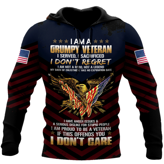 I am a Grumpy Veteran 3D all over printed shirts for men and women MH2005201 - Amaze Style™-Apparel