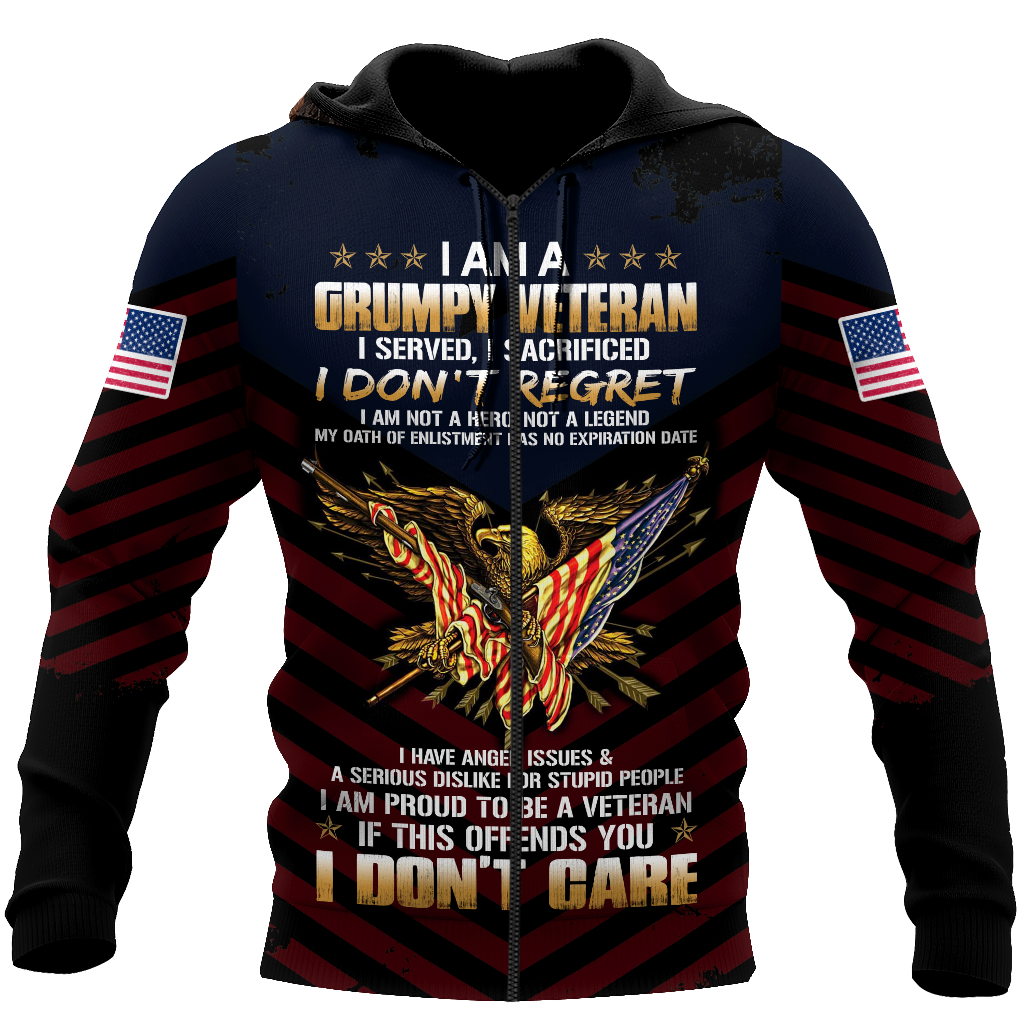 I am a Grumpy Veteran 3D all over printed shirts for men and women MH2005201 - Amaze Style™-Apparel