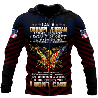 I am a Grumpy Veteran 3D all over printed shirts for men and women MH2005201 - Amaze Style™-Apparel