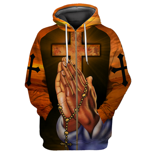 I CAN DO ALL THINGS THROUGH CHRIST WHO STRENGTHENS ME GOD HAND CROSS ALL OVER PRINTED SHIRTS
