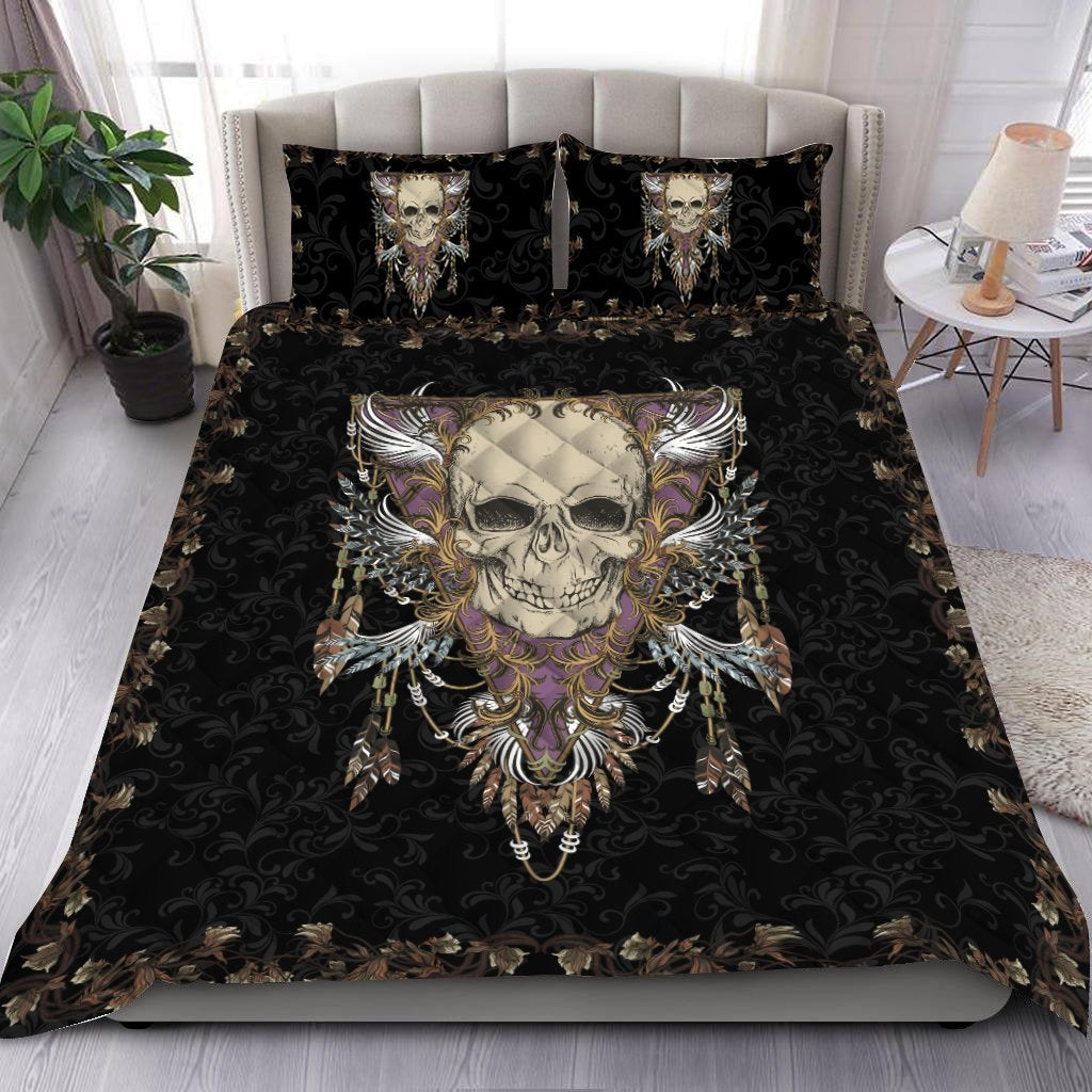 3D Love skull native bedding set