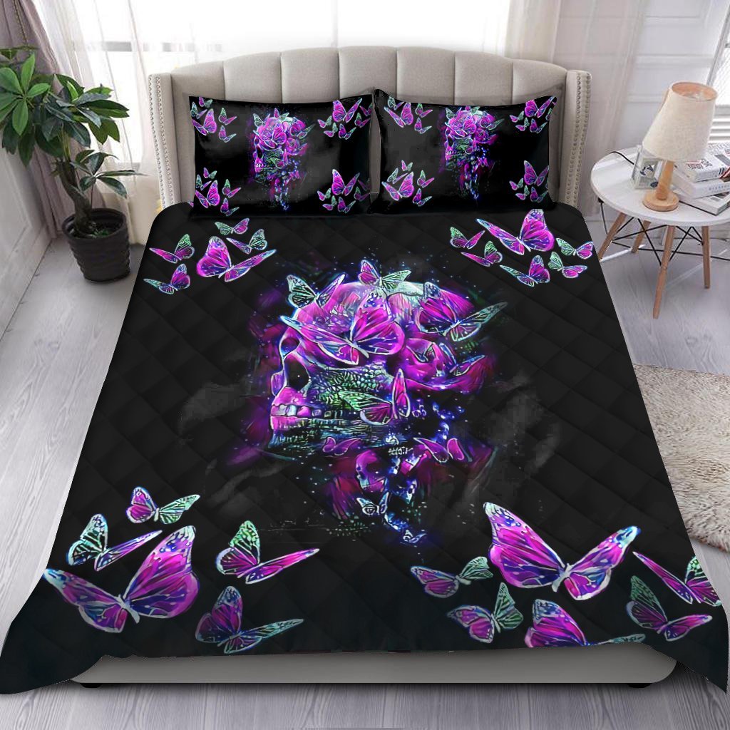 Quilt bedding set butterfly love skull PL