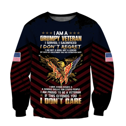 I am a Grumpy Veteran 3D all over printed shirts for men and women MH2005201 - Amaze Style™-Apparel
