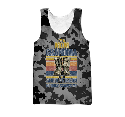 I'm a Mom Grandma and a veteran 3d all over printed shirts for men and women MH190520S - Amaze Style™-Apparel