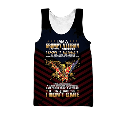 I am a Grumpy Veteran 3D all over printed shirts for men and women MH2005201 - Amaze Style™-Apparel