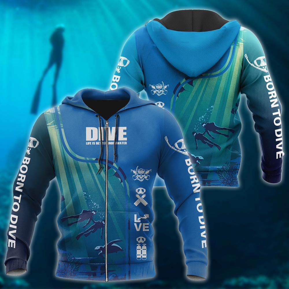 Scuba Diving 3D All Over Printed - Amaze Style™-ALL OVER PRINT HOODIES