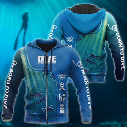 Scuba Diving 3D All Over Printed - Amaze Style™-ALL OVER PRINT HOODIES